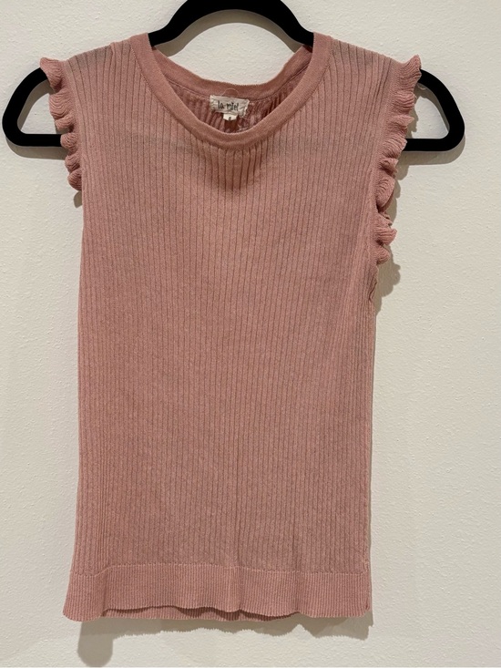 LA MIEL Tops - La Miel Rose Ribbed Sleeveless Knit Top - Dusty Rose